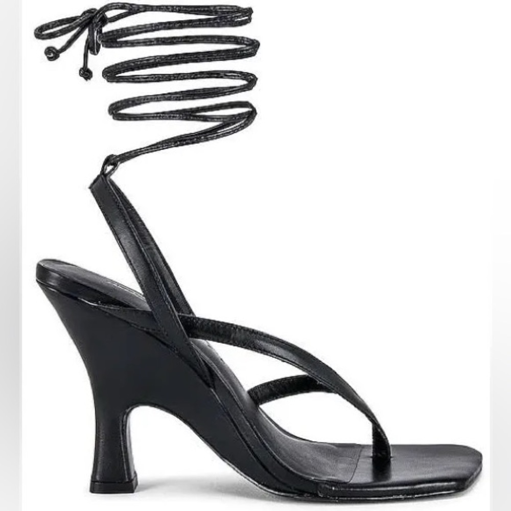 Āmmonde Atelier “Allegra” Lace-Up Sandals — Black